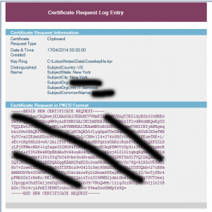 View Certificate Request Log3